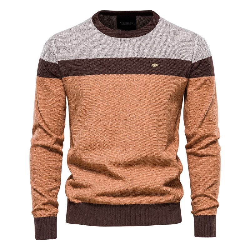 Pulls décontractés à col rond pour hommes à manches longues_voghion.com
