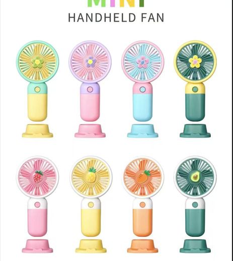 Portable Handheld Mini USB Cartoon Rechargeable Fan For Students With Stand_voghion.com