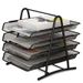 Metal Mesh Desk Organizer – Modular 2/3/4-Tier File Tray For Office, Home & Classroom (Modern Minimalist)_voghion.com
