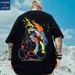 C&JAmerican Kurzarm T-Shirt Herren Sommer Street Graffiti Ins Fashion Hip Hop Lose T-Shirt Übergroße High Street Halbarm_voghion.com