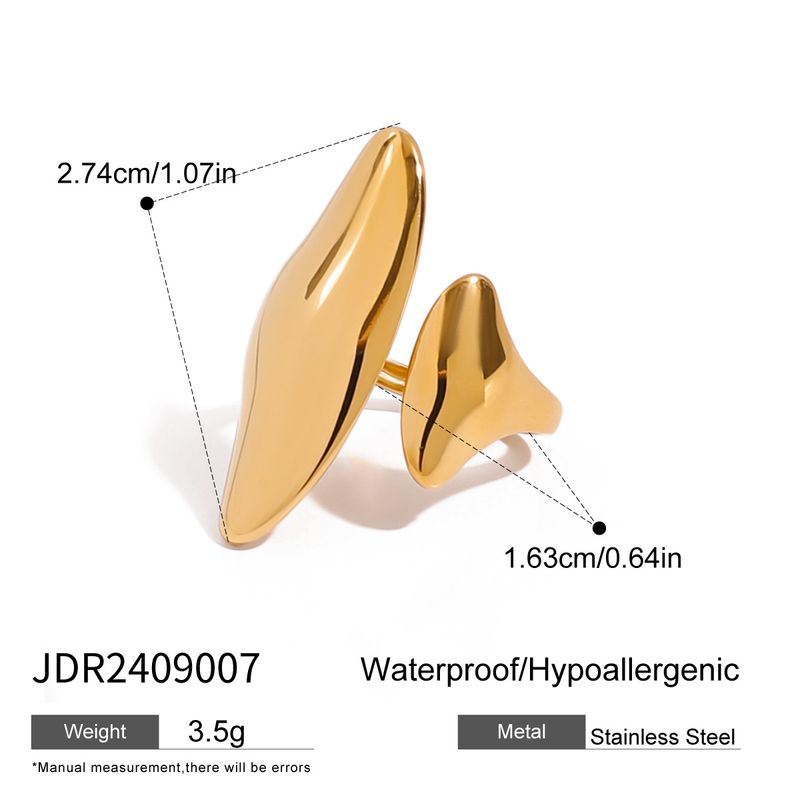 Anello in acciaio al titanio con design a nicchia aperta regolabile irregolare in acciaio inossidabile Wanxing_voghion.com