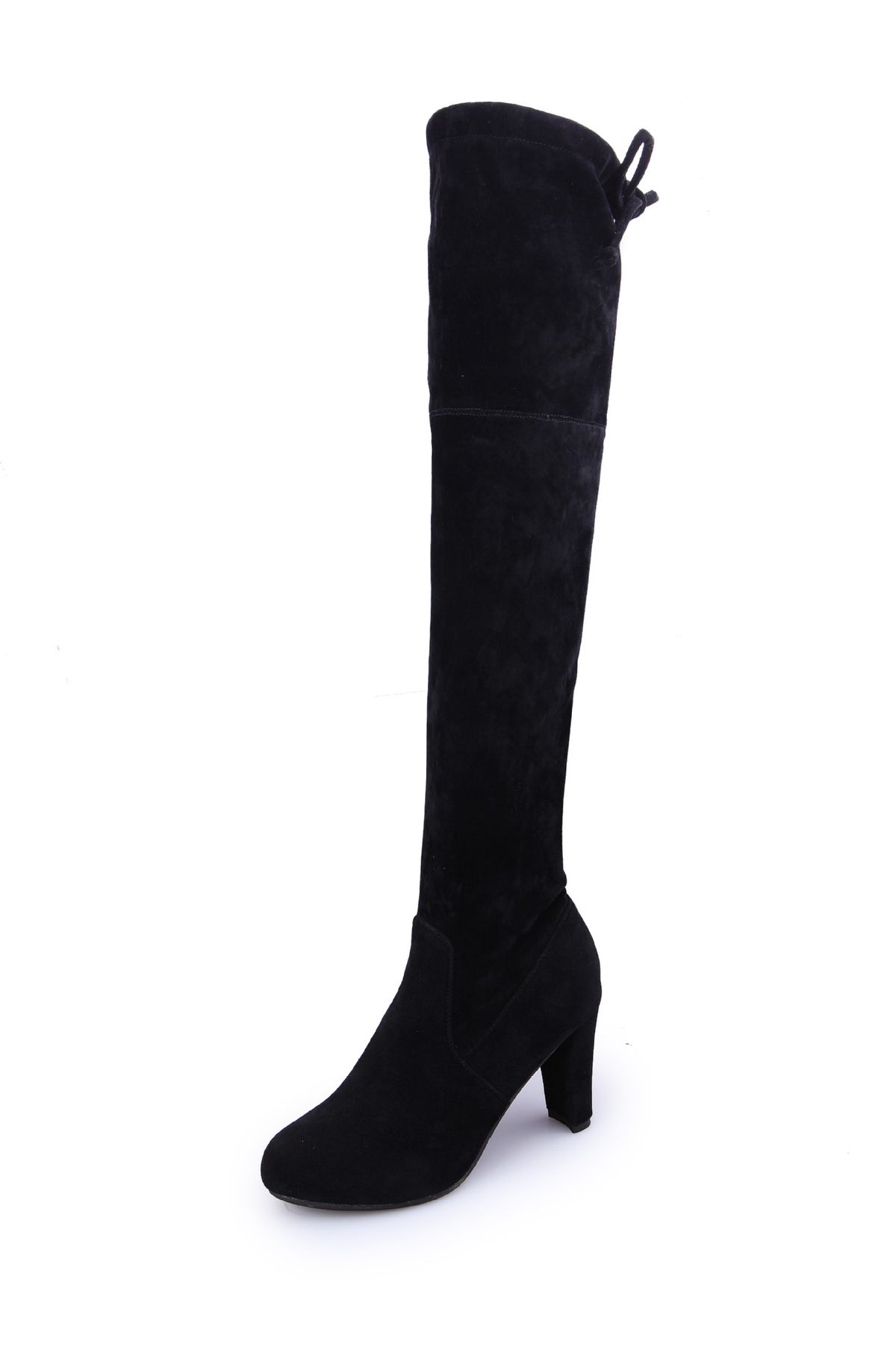 2017 Autumn new long boots European and American over-the-knee boots pointed matte leather thick heel high heel boots women's long boots_voghion.com