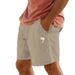 Short en coton et lin imprimé noix de coco, cordon de serrage, taille élastique, couleur unie, respirant, pantalon de plage décontracté à cinq points_voghion.com
