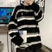 boy Boy Boy Boy Japanese Lazy For Men 2023 Spring And Autumn Striped Knitwear Hong Kong Style Loose Couple Sweater Jacket_voghion.com