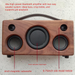 Black Walnut Solid Wood Bluetooth Handmade Outdoor Subwoofer Wooden Small Portable Handheld Speaker_voghion.com
