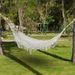 Extra Large Boho Hammock With Macrame Tassel Fringe, Includes Carrying Bag, Indoor Outdoor Tree Hammock For Porch, Backyard, Camping, White_voghion.com