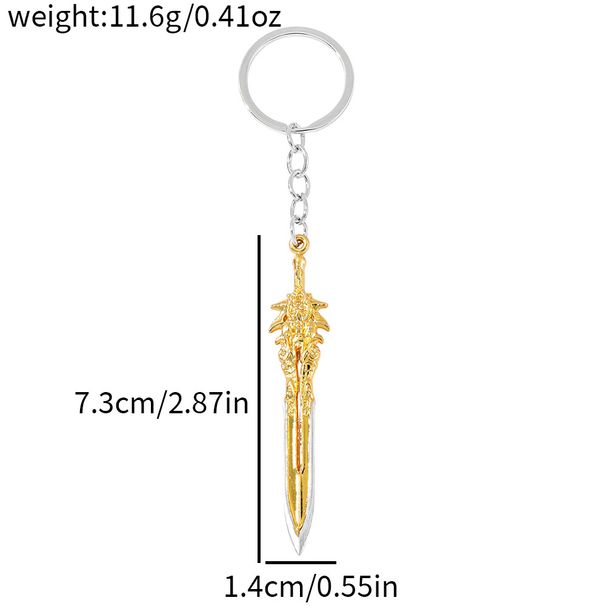 Domineering Golden Dragon-patterned Sword Keychain, Small Metal Pendant, Creative Key Decoration Pendant Is Hot_voghion.com