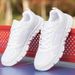 Euro Step Mesh Spring And Autumn Breathable White Lightweight Soft Sole Casual Trendy Deodorant Sports Running Men's Shoes_voghion.com