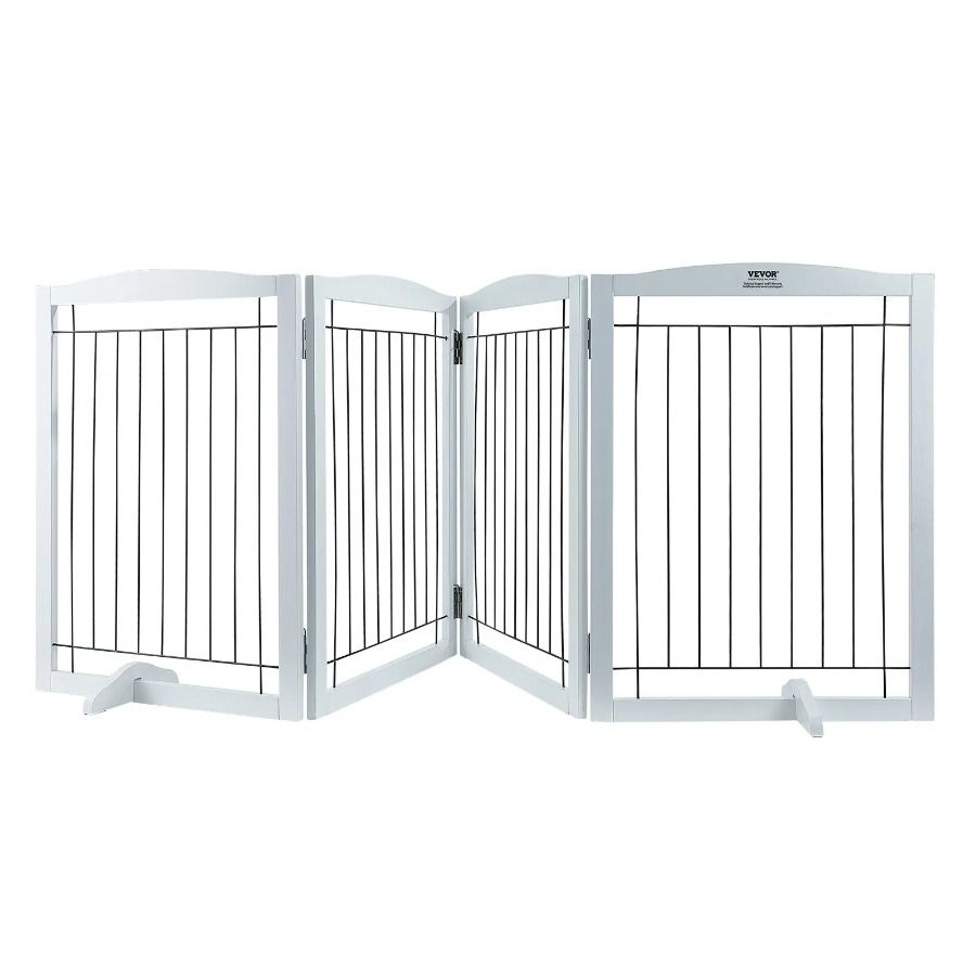 Cancello per cani W Dog Freestanding Narrow 96.5 Expandab Wide Gate Panels Cancello pieghevole Passaggi 32 per 4 cani X Pet Standing H Gate_voghion.com