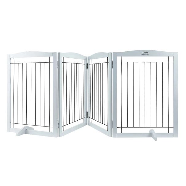 Cancello per cani W Dog Freestanding Narrow 96.5 Expandab Wide Gate Panels Cancello pieghevole Passaggi 32 per 4 cani X Pet Standing H Gate_voghion.com