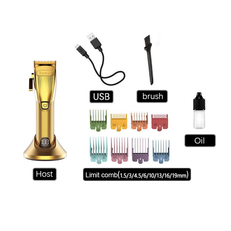 KEMEI-K32S Professional Electric Clippers Golden Powerful Trimmer Cordless LCD Display ALL Metal Body Hair Cut hine_voghion.com