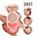 Three color sandwich handy powder blusher high gloss eye shadow pearl matt mini portable makeup dish_voghion.com