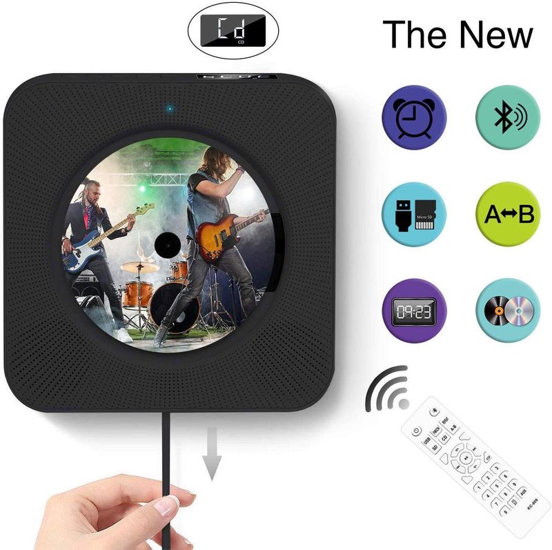 Lettore CD da parete con Bluetooth - Lettore CD portatile per l'apprendimento dell'inglese per uso domestico_voghion.com