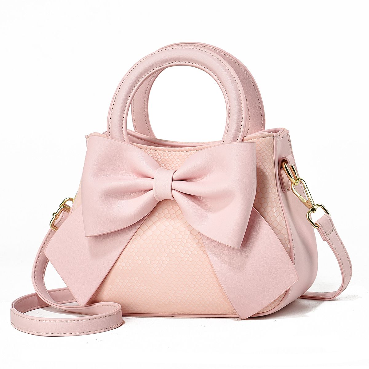 Elegante borsa a mano con fiocco - Elegante borsa a tracolla da donna, in morbida pelle PU con tasche multiple, chic e versatile per l'uso quotidiano_voghion.com