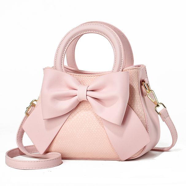 Elegante borsa a mano con fiocco - Elegante borsa a tracolla da donna, in morbida pelle PU con tasche multiple, chic e versatile per l'uso quotidiano_voghion.com