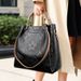 Women's autumn new fashionable textured embossed handbag with large capacity and high-end feeling bucket bag_voghion.com