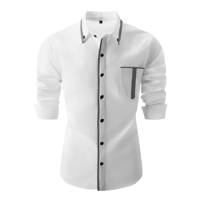 Camicia a maniche lunghe casual e ampia da uomo, nuova primavera e autunno 2025, con tasche colorate_voghion.com