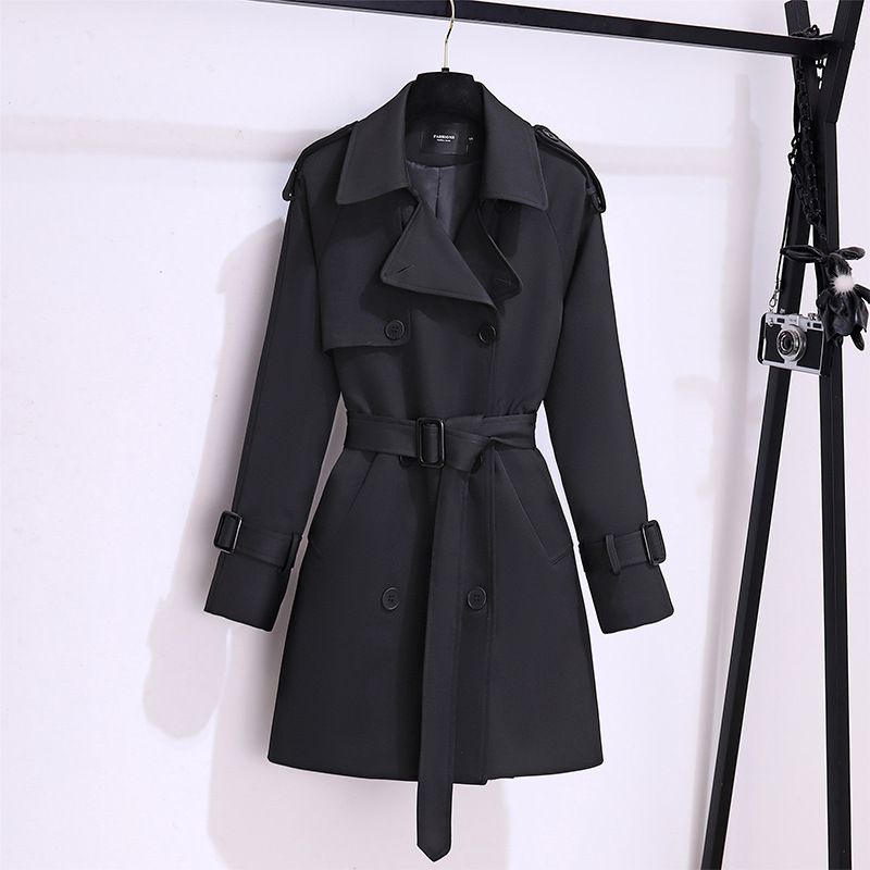 Abbigliamento donna Trench corto per donna in pantaloncini primavera nuovo stile britannico kaki stile coreano outfit primavera e autunno cappotto_voghion.com