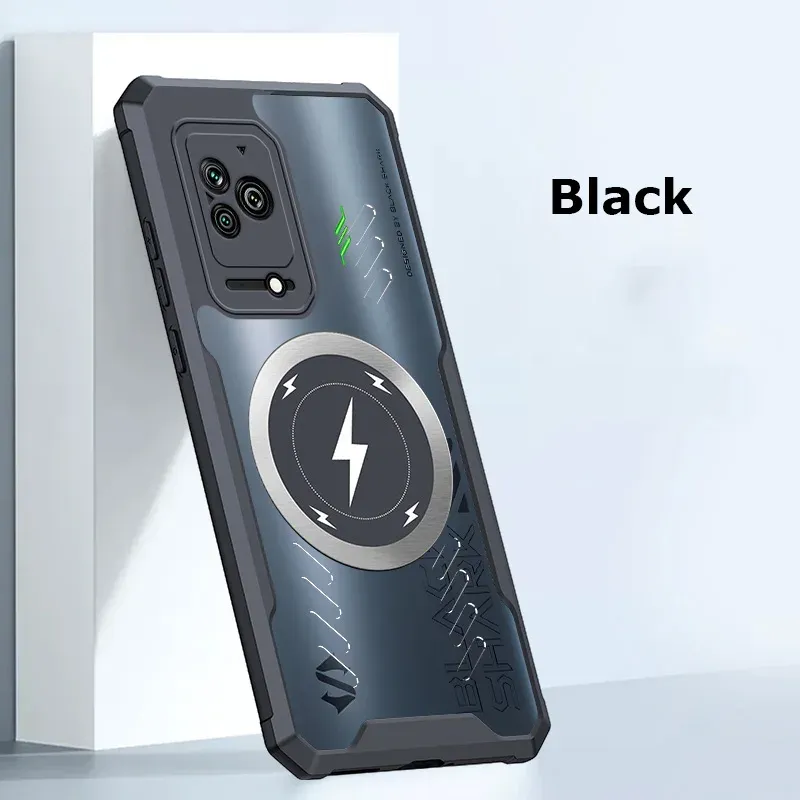 Per Xiaomi Black Shark 5 4s 4 RS Pro Ricarica wireless Grafene Dissipazione del calore Adsorbimento per auto Custodia rigida trasparente posteriore_voghion.com