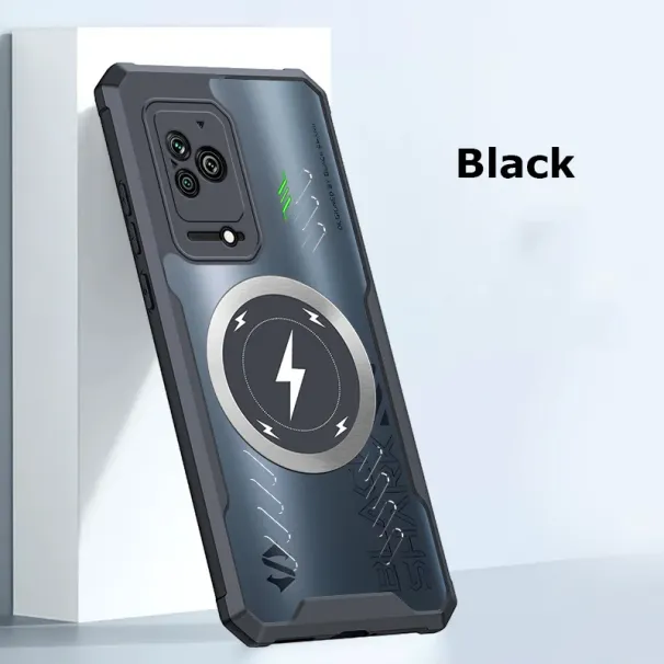 Per Xiaomi Black Shark 5 4s 4 RS Pro Ricarica wireless Grafene Dissipazione del calore Adsorbimento per auto Custodia rigida trasparente posteriore_voghion.com