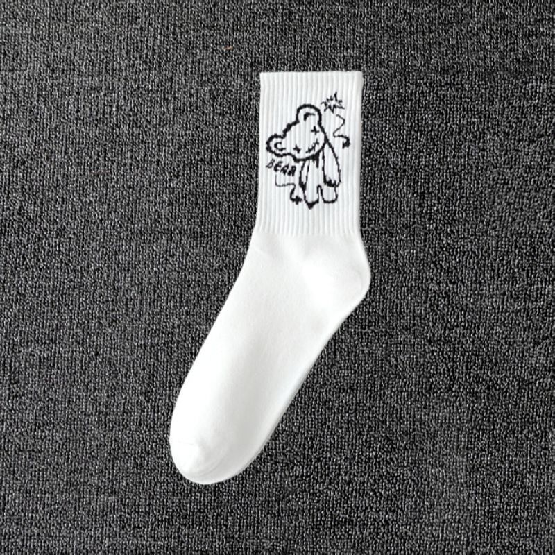 Men's Socks Deodorant Mid Tube Socks Black And White Cross Border Foreign Trade Cotton Socks Women's Summer Sports Basketball Socks Wholesale_voghion.com
