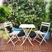 3 Piece Patio Bistro Set Of Foldable Square Table And Chairs_voghion.com