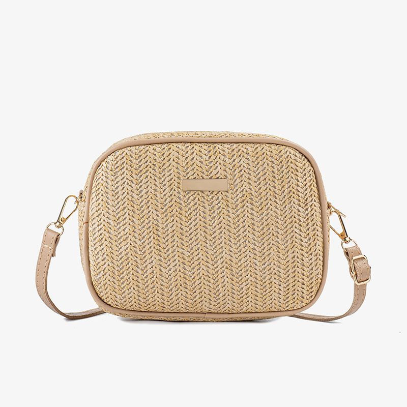 Módní ležérní tkaná taška na fotoaparát 2024 nový styl flitrovaná dekorace jednoduchá slaměná taška dámská crossbody taška přes rameno_voghion.com