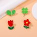 Cartoon Four Leaf Clover Brooch Personalized Small Red Flower Male And Female Student Bags Clothes Accessories Pins Jewelry Badges_voghion.com