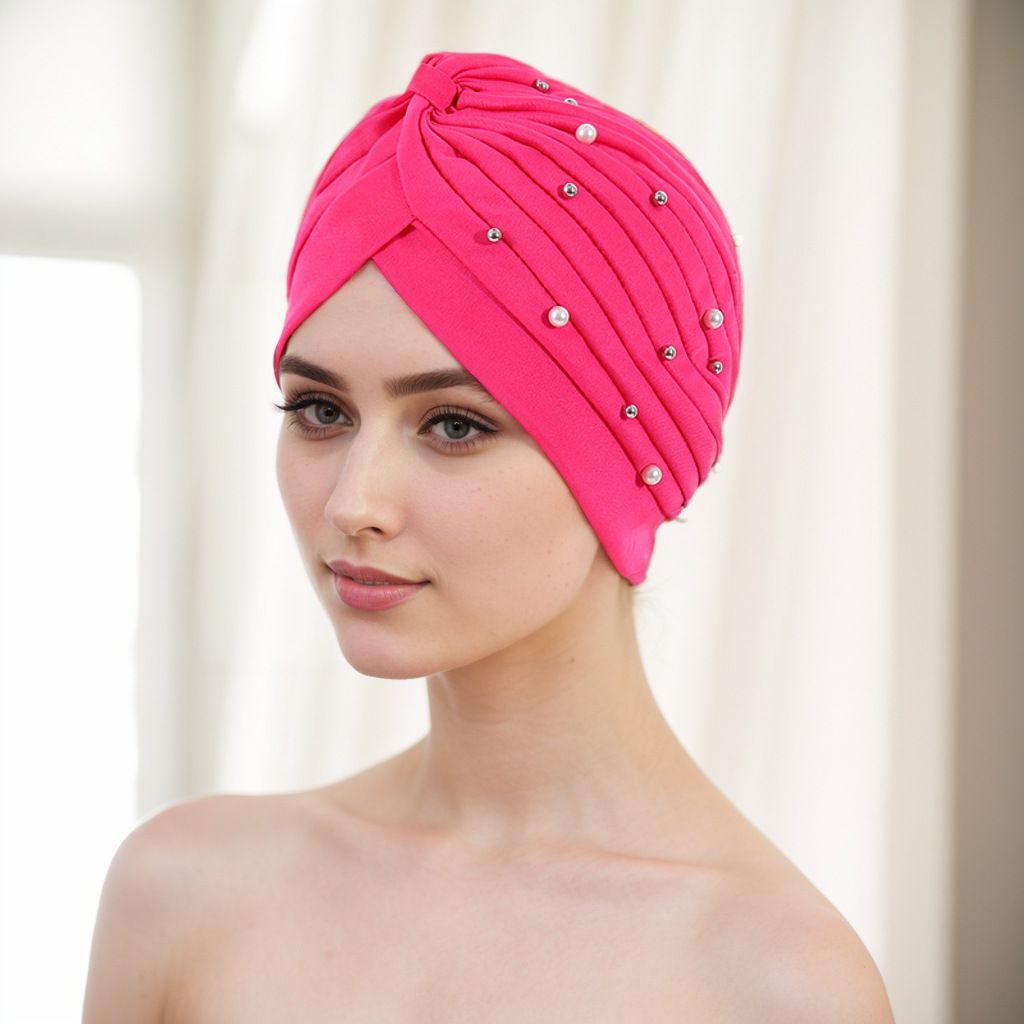 Cappello musulmano Turbante berretto piega chiodo perlina piega semplice anguria berretto produttori spilla_voghion.com