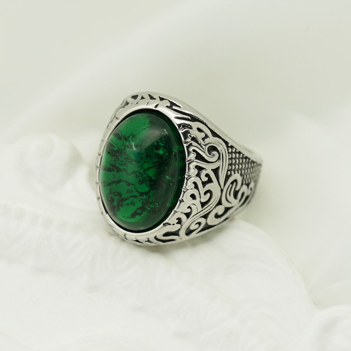 Mode personlighet retro Viking runring trend enkel färgad ädelsten herrring_voghion.com