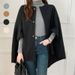 Elegant Batwing Sleeve Wool Cape Coat - Oversized Poncho Style For Women, Autumn Winter Fashion, Casual Loose Fit, Pure Color & Checkered Patterns_voghion.com