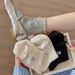Women's Spring And Fall Bow White Seamless Mid-calf Small Leather Shoes Rolled Cotton Socks Summer Thin Models_voghion.com