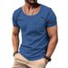 Unbeatable Quality Summer New T-shirt V-neck Patch Pocket Solid Color Plus Size Thin Short Sleeved Men's Clothing_voghion.com
