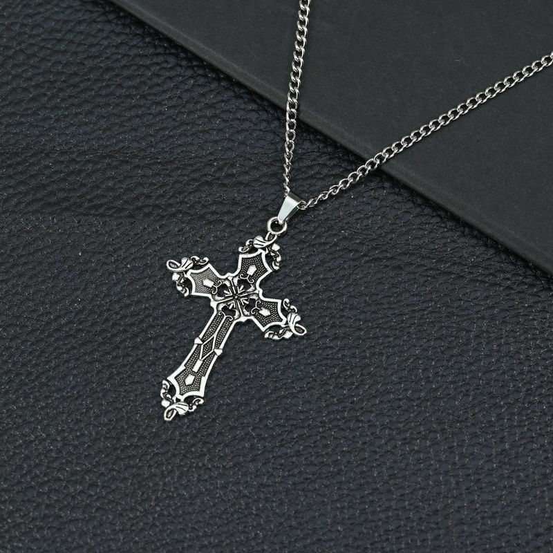 Accessori per collane Hip Hop, ciondolo a croce da strada da uomo, personalità, rimbalzante, in lega di zinco, catena per maglioni_voghion.com