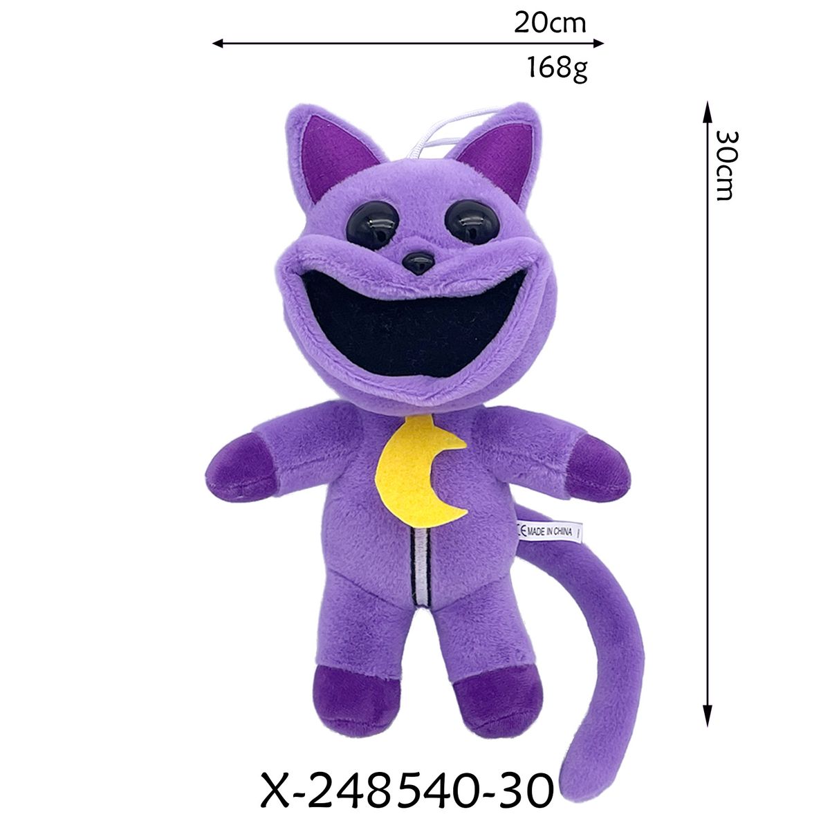 Creepy-Cute Purple Cat Plush Toy – Bulk Order Horror-Themed Stuffed Animal With Ultra-Soft Fabric & PP Cotton Filling_voghion.com