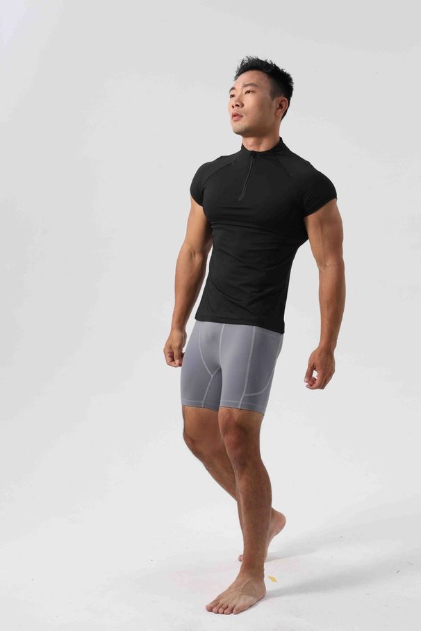 Pantaloni a tre quarti aderenti elastici in pelle di squalo da uomo, pantaloni a tre quarti con tasche, collant anti-trasparenti ad alto peso in seta ghiacciata_voghion.com