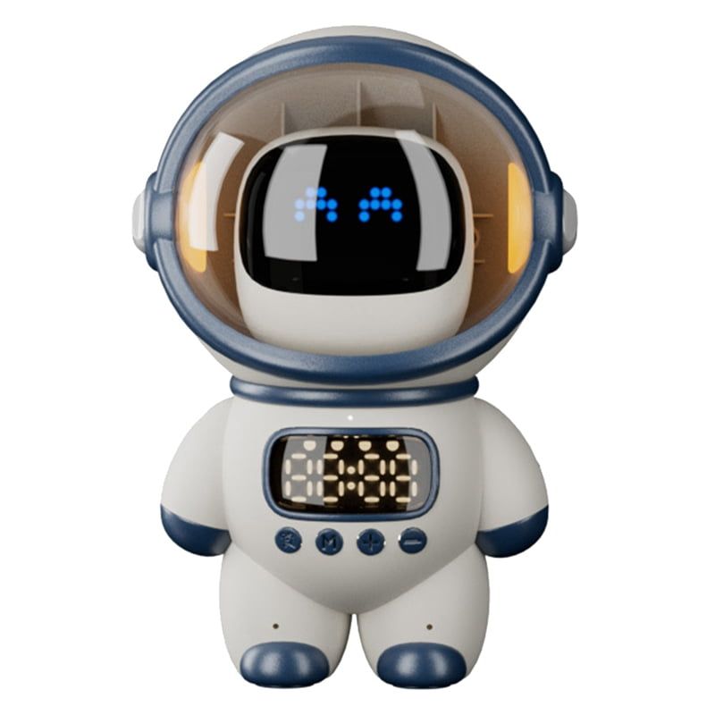 Smart Robot Wireless Bluetooth Speaker Sound Box Audio Alarm Clock FM Radio For Boy Girl Student Gift,1 * AI Robot,White_voghion.com