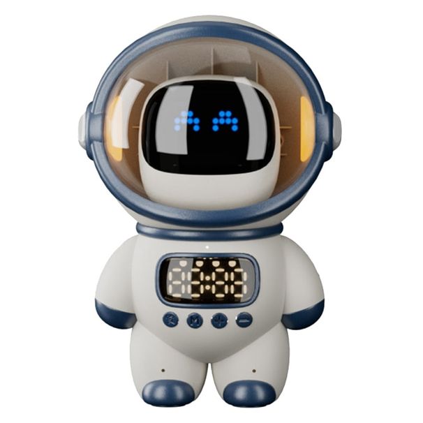 Smart Robot Wireless Bluetooth Speaker Sound Box Audio Alarm Clock FM Radio For Boy Girl Student Gift,1 * AI Robot,White_voghion.com