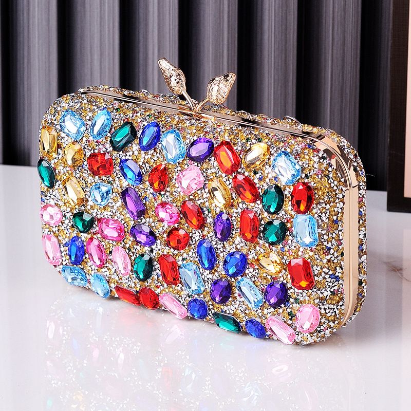 Nouveau sac de soirée incrusté de diamants, sac de robe en diamant en résine colorée, sac de soirée populaire, sac en strass haut de gamme, sac de fête_voghion.com