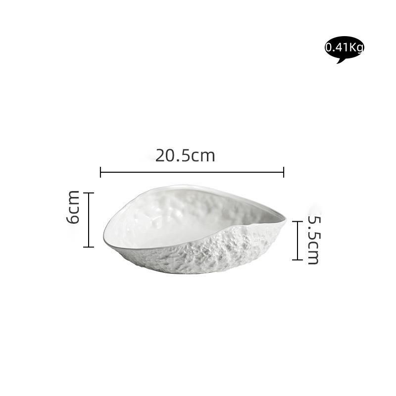 Rock Pattern Shell High-end Huishoudelijk Keramiek 2025 New Light Luxe Grote Gestoomde Vissoep Bord Hotel Servies_voghion.com