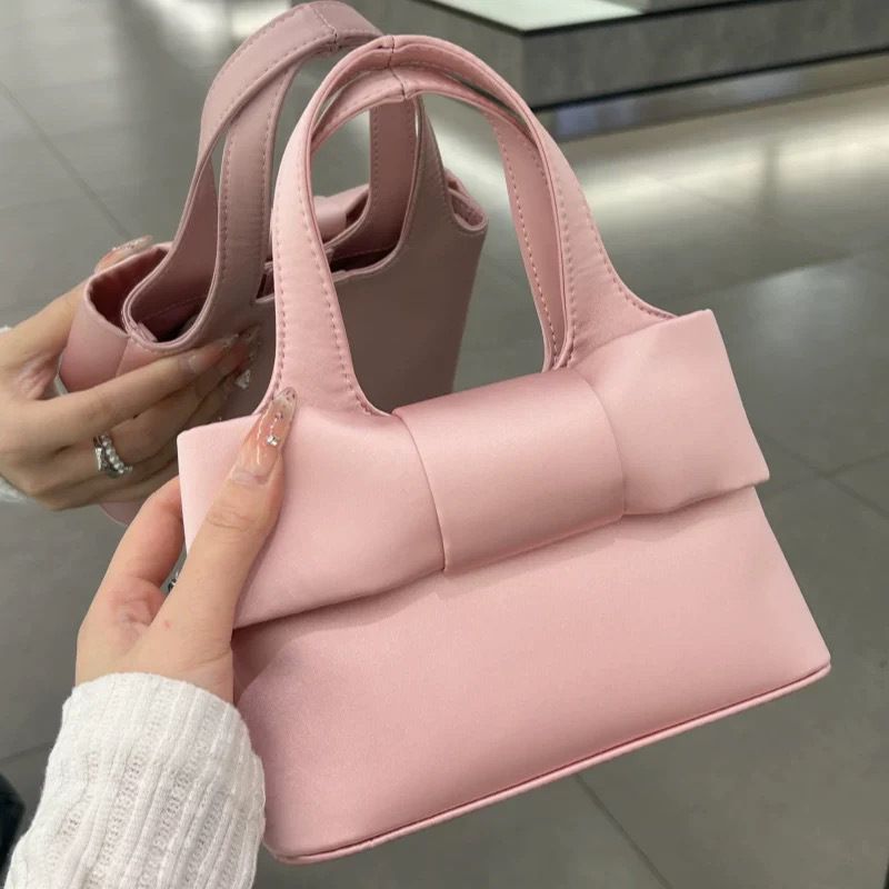 Borsa a mano con fiocco per donna 2025, nuova borsa a tracolla baguette versatile, di alta qualità e giocosa per ragazze._voghion.com