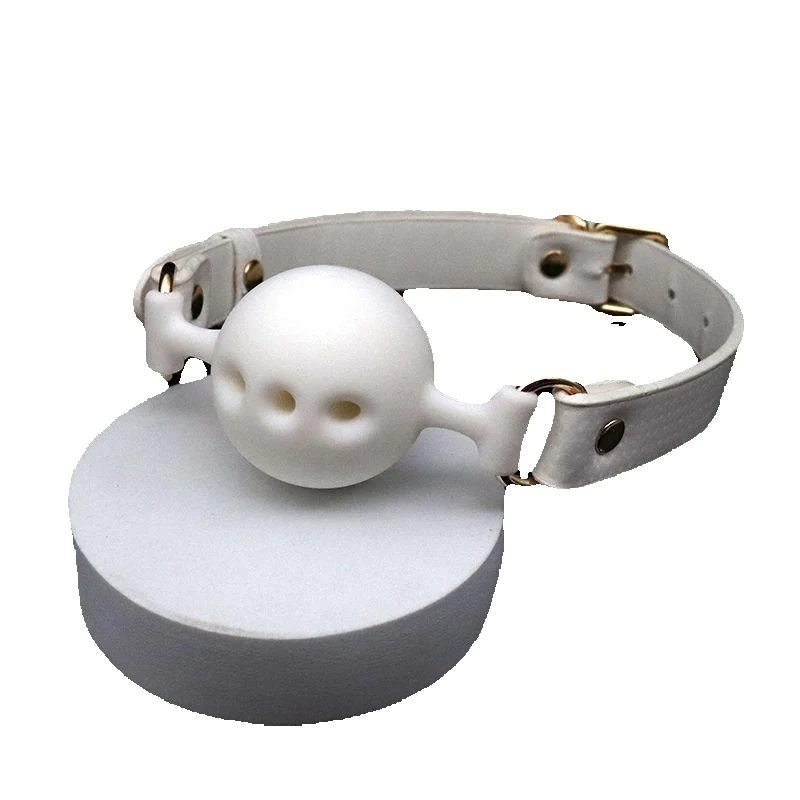 White Silicone Water Ball Erotic Training Tool Mouth Gag Plug SM Alternative Male And Female Flirting Toy_voghion.com