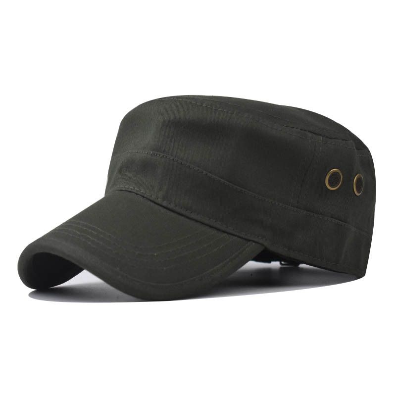 Cappello da uomo alla moda, stile militare primaverile, tutto in cotone, con parte superiore piatta_voghion.com