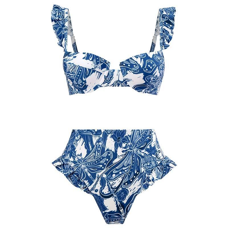 2023 Nieuwe Gathering Bikini Sexy Hoge Taille Bikini Split Badmode Set Chiffon Lange Jurk_voghion.com
