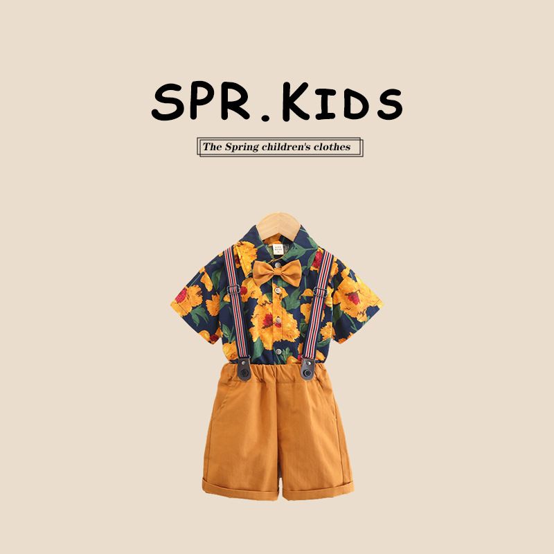 Little suit dress suit British handsome summer children back pants flower girl baby suit_voghion.com