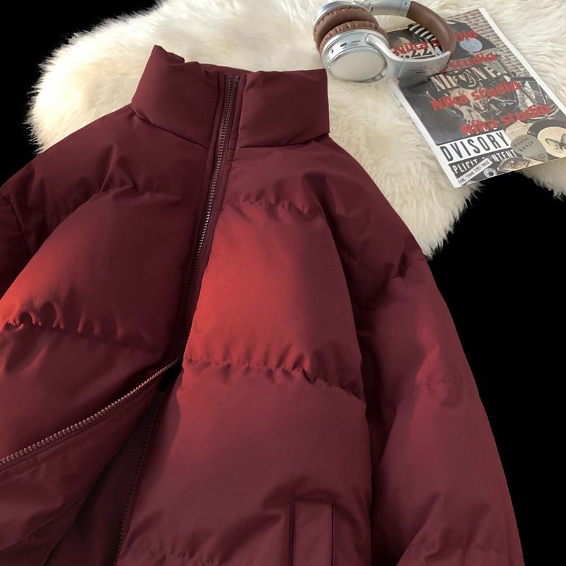 Unisex-Winterpufferjacke – Übergroßer Paarmantel, dicke Polyesterfüllung, Stehkragen mit Reißverschluss (12 Farben)_voghion.com