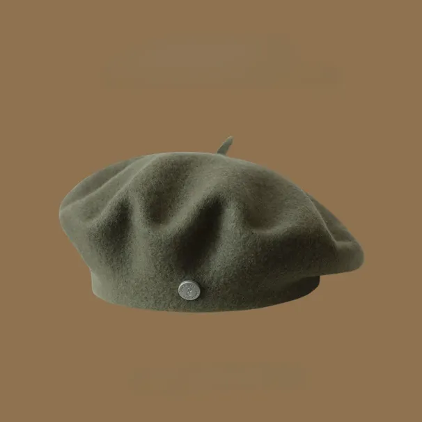 Vendita calda francese donne berretti di lana artista raso foderato inverno berretto cappello retrò semplice elegante signora autunno cappelli Gorras Invierno_voghion.com
