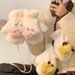 2025 Cute 3D Cartoon Plush Gloves With Neck Hanging And Thickened Velvet For Autumn And Winter_voghion.com