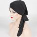 Forehead Cross Strap Long Tail Headscarf With High Elasticity, Casual Comfort, Versatile Thread Care Cap_voghion.com