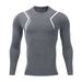 Men's Compression Long Sleeve Workout Shirt – Moisture-Wicking Polyester-Spandex Blend For Running & Gym (Black/Grey/Navy, XS-XXL EU/US Sizing)_voghion.com